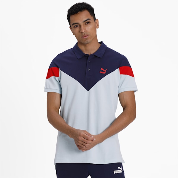 Iconic MCS Slim Men's Polo, Light Sky, extralarge-IND