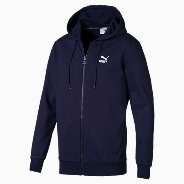 Classics Men’s Full Zip Logo Hoodie, Peacoat, extralarge