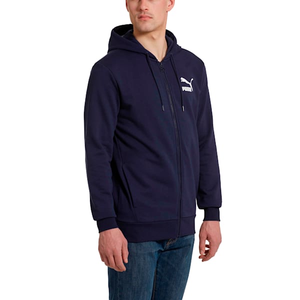 Classics Men’s Full Zip Logo Hoodie, Peacoat, extralarge