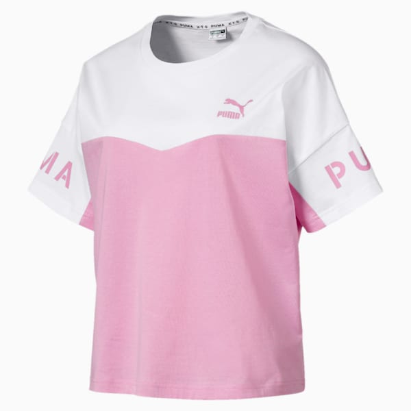 PUMA XTG Women’s Color Block Tee, Pale Pink, extralarge