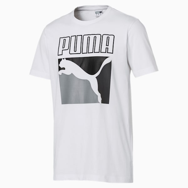 Graphic Box Logo Men's Tee, Puma White, extralarge-IND