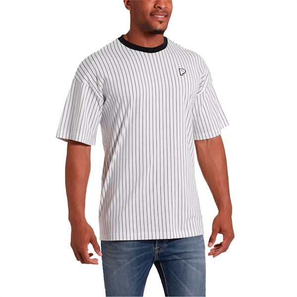 Striped Men’s Tee, Puma Black-AOP, extralarge