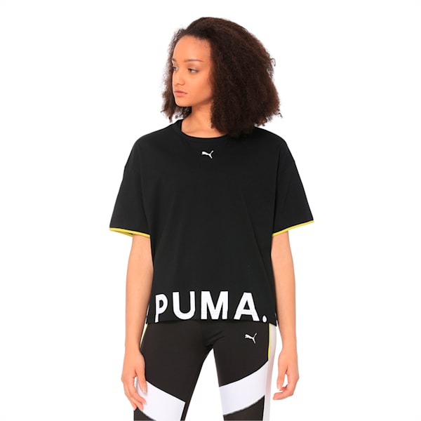 Women's Chase Cotton Tee, Cotton Black, extralarge-IND