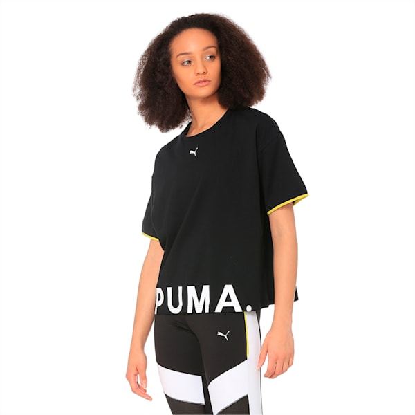 Women's Chase Cotton Tee, Cotton Black, extralarge-IND