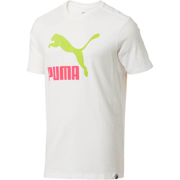 Archive Life Men’s Tee, Puma White-Limepunch- Fuchsia Purple, extralarge