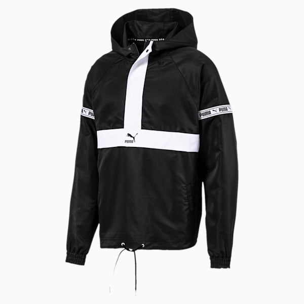 PUMA XTG Woven Savannah Men’s Hoodie, Puma Black-Puma white, extralarge