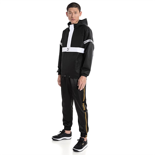 PUMA XTG Woven Savannah Men’s Hoodie, Puma Black-Puma white, extralarge