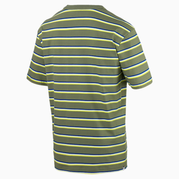 Downtown Striped Men’s T-Shirt, Olivine, extralarge