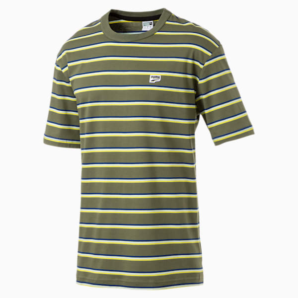 Downtown Striped Men’s T-Shirt, Olivine, extralarge