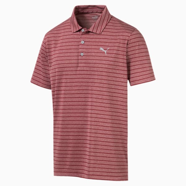 Rotation Men's Striped Polo, Rhubarb, extralarge