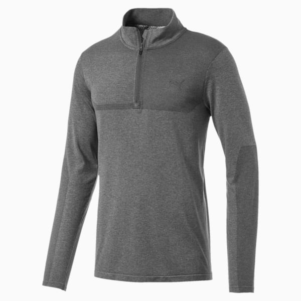 Evoknit 1/4 Zip, Medium Gray Heather, extralarge-IND