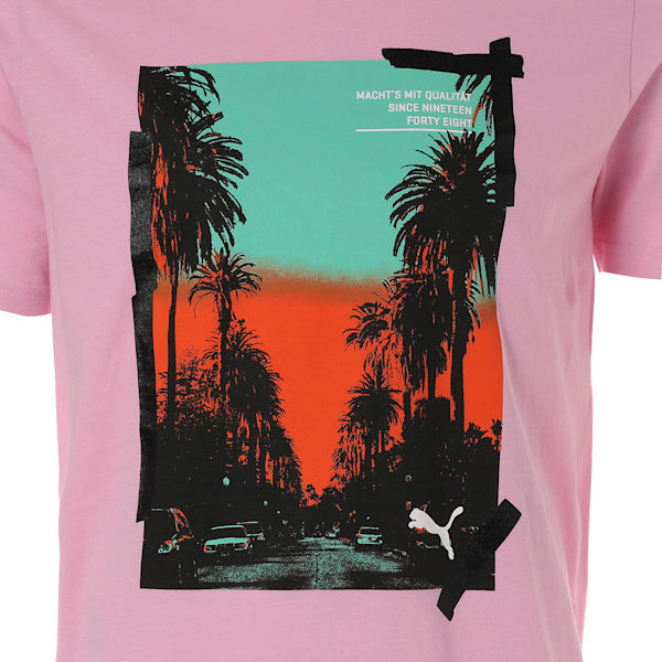 GRAPHIC PALMS PHOTO SS Tシャツ, Pale Pink, extralarge-JPN