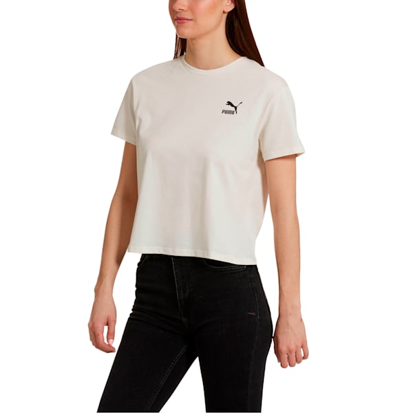 Flourish Women’s Tee, Whisper White-Puma Black, extralarge