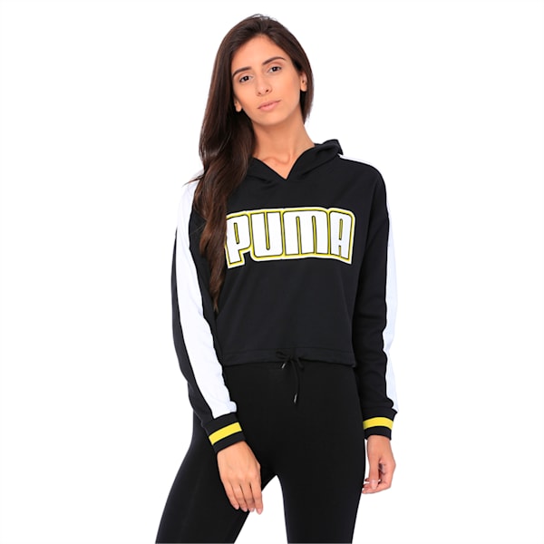 Women's Rebel Reload Cropped Hoodie, Puma Black, extralarge-IND