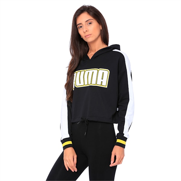 Women's Rebel Reload Cropped Hoodie, Puma Black, extralarge-IND