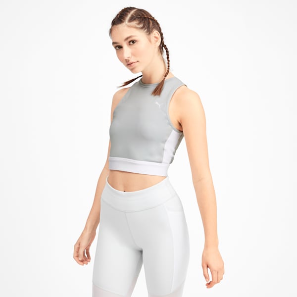 Puma Womens Iconic Racerback Crop Top - White - Size X-Small in 2023