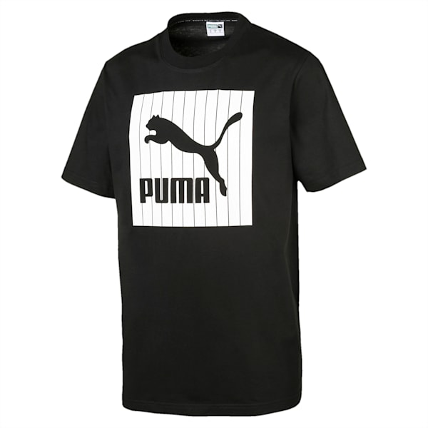 Pinstripe Graphic Tee, Puma Black, extralarge-IND