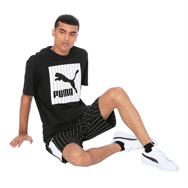 Pinstripe Graphic Tee, Puma Black, extralarge-IND
