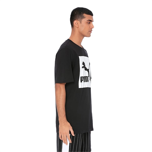 Pinstripe Graphic Tee, Puma Black, extralarge-IND