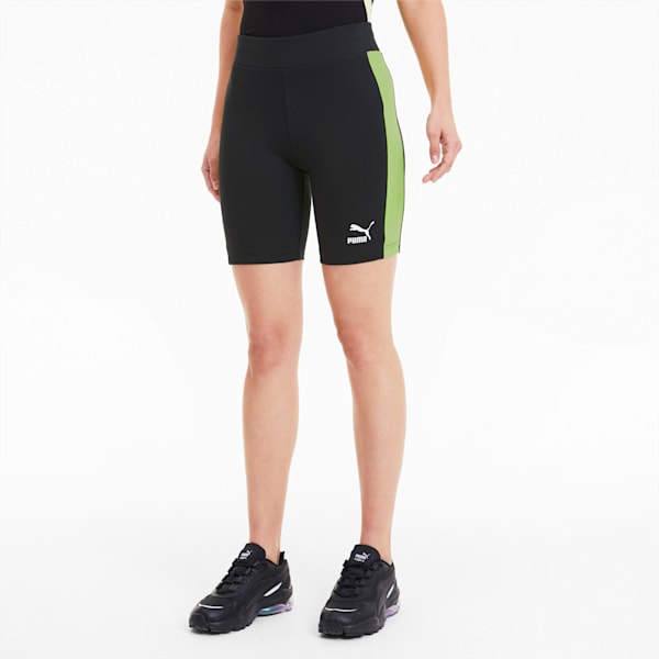Classics Women's Biker Shorts, Puma Black-Sunny Lime, extralarge