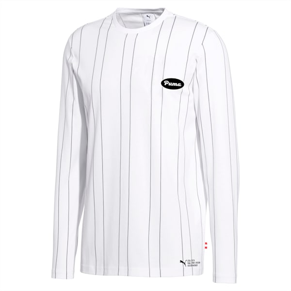 PUMA 91074 Men’s Long Sleeve Tee, Puma White--AOP, extralarge