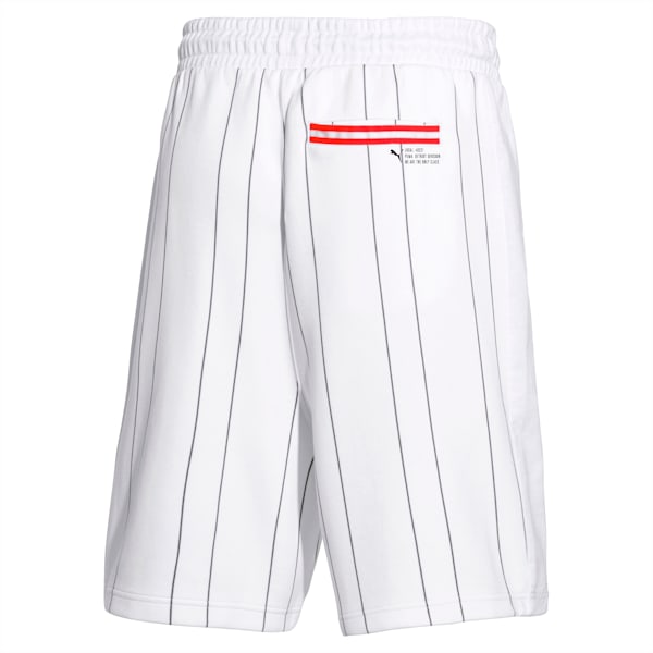 PUMA 91074 Men’s Striped Shorts, Puma White--AOP, extralarge