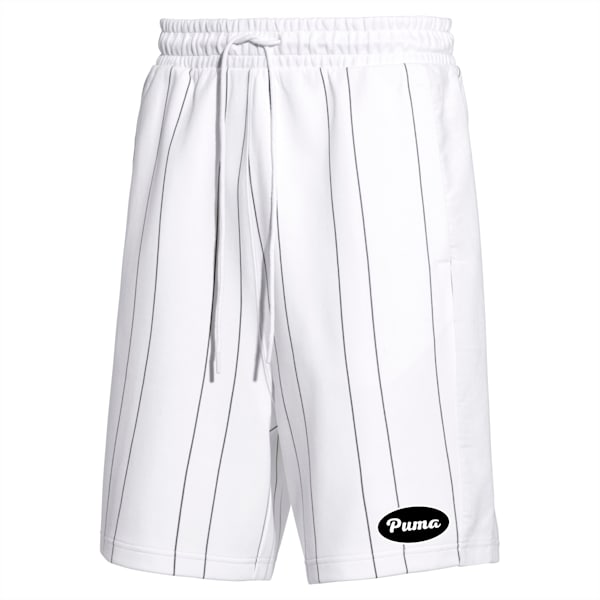 PUMA 91074 Men’s Striped Shorts, Puma White--AOP, extralarge