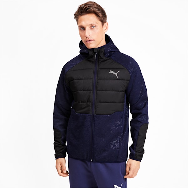Evostripe Hybrid Style Water Repellent Men's Jacket, Peacoat, extralarge-IND