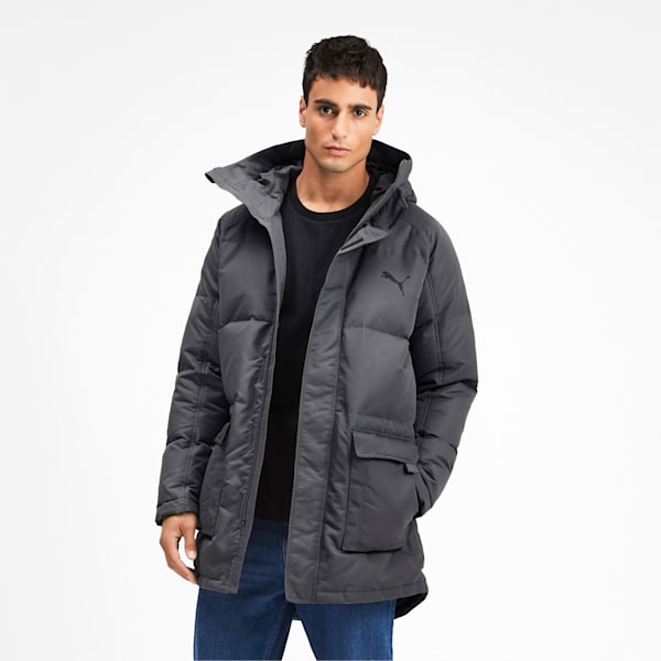 Oversize 500 Down Hooded Men's Jacket, CASTLEROCK, extralarge-IND