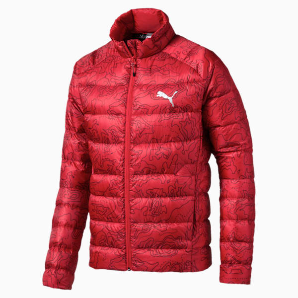 PWRWarm packLITE 600 Down AOP Men's Jacket, High Risk Red, extralarge-IND