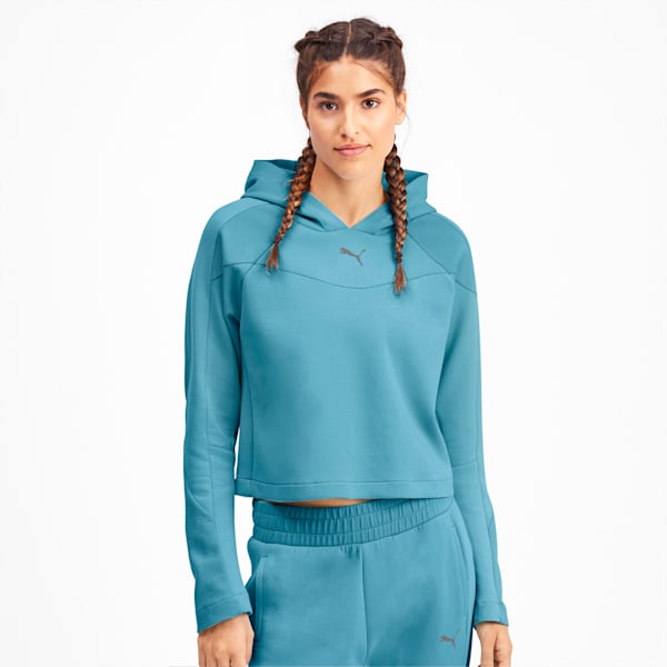 Evostripe Long Sleeve Women's Hoodie, Milky Blue, extralarge-IND