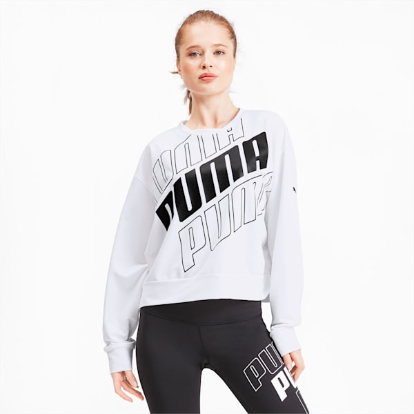 Modern Sports Women's Crewneck Sweatshirt, Puma White, extralarge