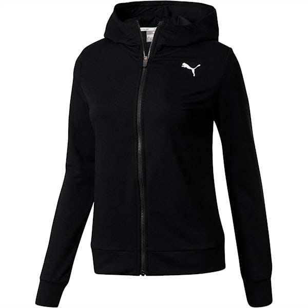 Zip-top sports hoodie - Black - Ladies