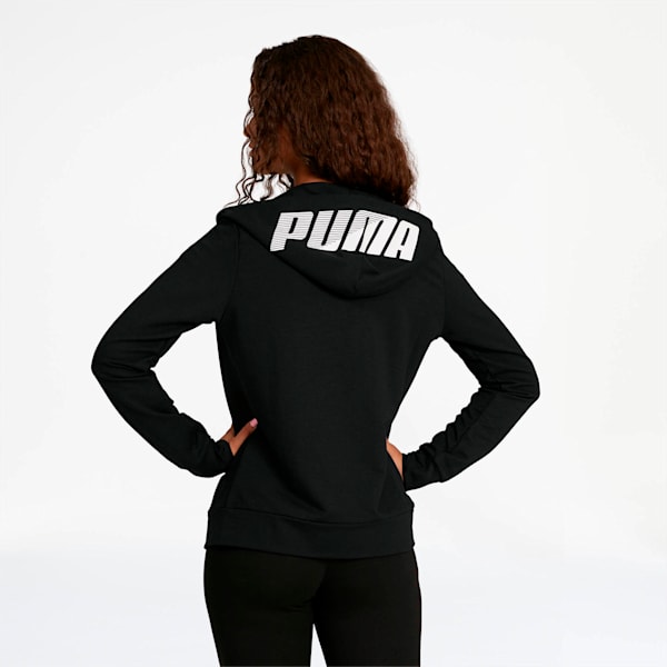 Modern Sports Women's Full Zip Logo Hoodie, Puma Black, extralarge