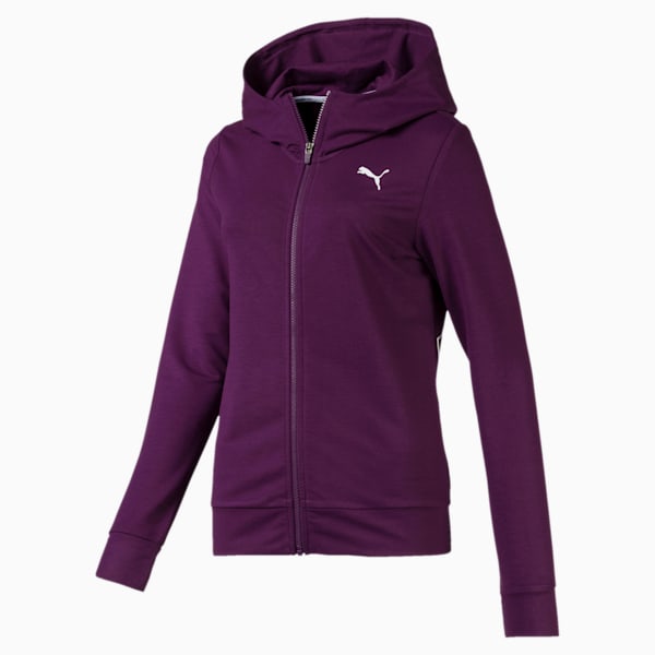 Modern Sports Women's Full Zip Logo Hoodie, Plum Purple, extralarge