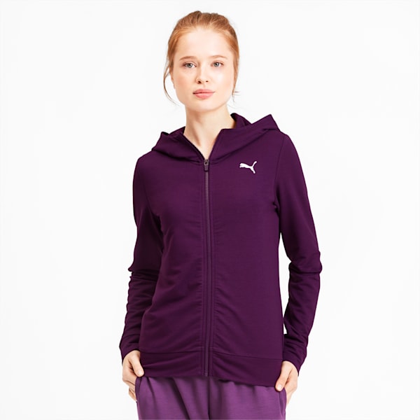 Modern Sports Women's Full Zip Logo Hoodie, Plum Purple, extralarge