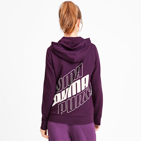 Modern Sports Women's Full Zip Logo Hoodie, Plum Purple, extralarge