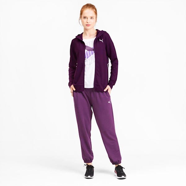 Modern Sports Women's Full Zip Logo Hoodie, Plum Purple, extralarge