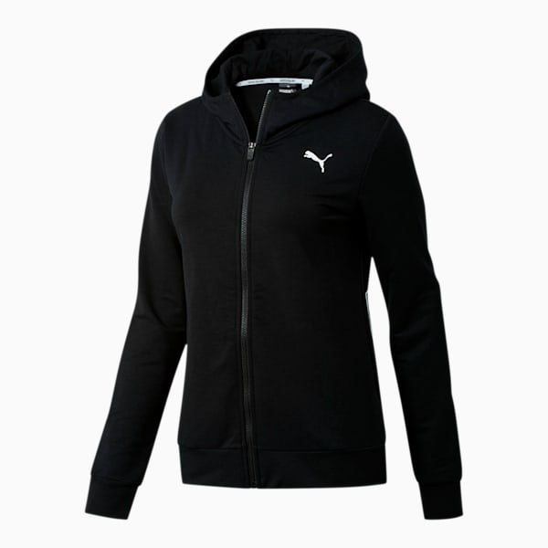 Modern Sports Women's Full Zip Logo Hoodie, Puma Black, extralarge