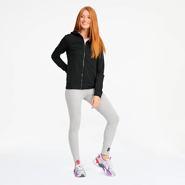 Modern Sports Women's Full Zip Logo Hoodie, Puma Black, extralarge
