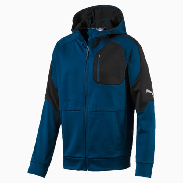 Evostripe Warm Men's Full Zip Hoodie, Gibraltar Sea, extralarge