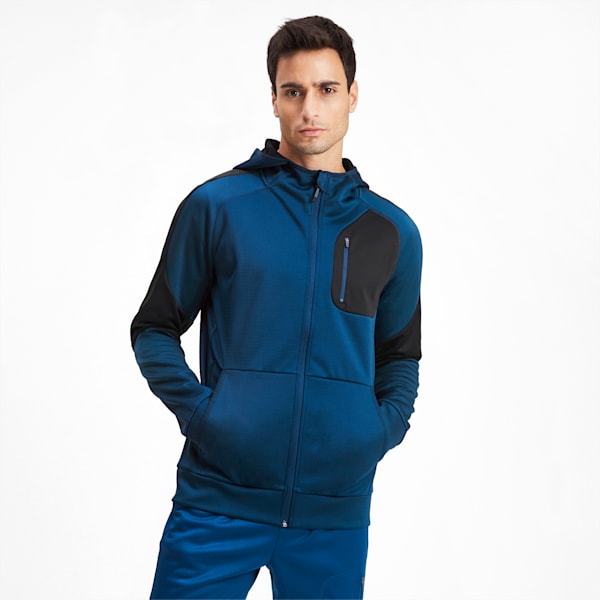 Evostripe Warm Men's Full Zip Hoodie, Gibraltar Sea, extralarge