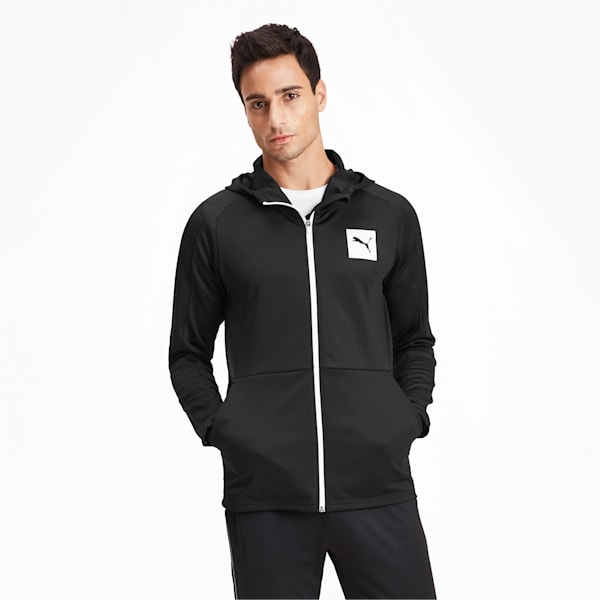 Tec Sports Full Zip Men’s Hoodie, Puma Black, extralarge-IND