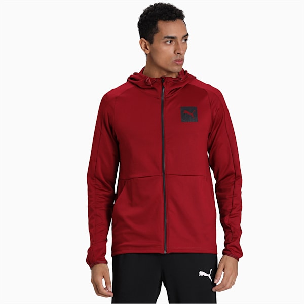 Tec Sports Full Zip Men’s Hoodie, Rhubarb, extralarge-IND