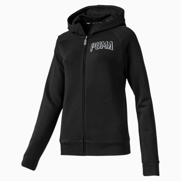 Athletics Women's Full Zip Hoodie, Puma Black, extralarge