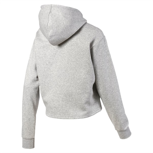 Elevated Essentials Cropped Women's Hoodie, Light Gray Heather, extralarge-IND