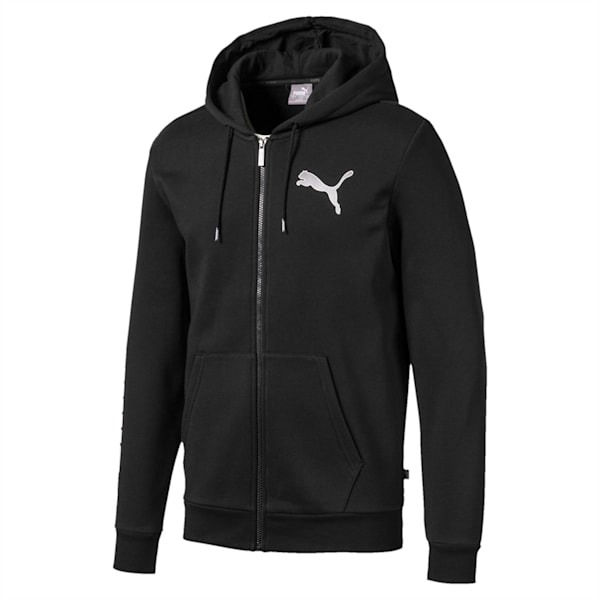Full Zipp Men's Fleece Hoodie, Puma Black, extralarge-IND