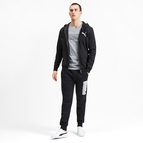 Full Zipp Men's Fleece Hoodie, Puma Black, extralarge-IND