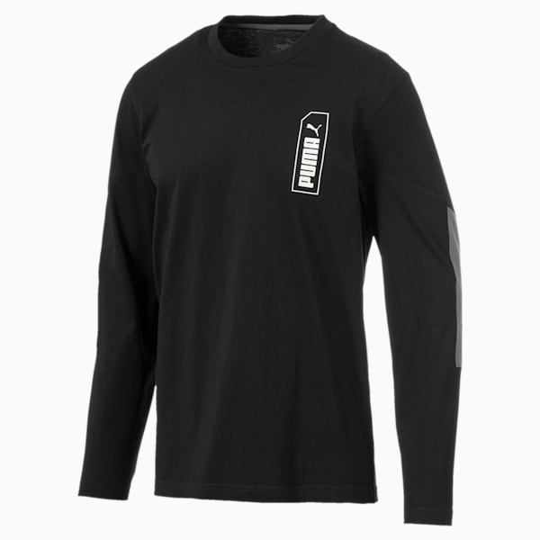 NU-TILITY Men's Long Sleeve Tee, Puma Black, extralarge