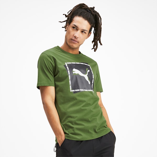 Cat Brand Graphic Men's Tee, Garden Green, extralarge